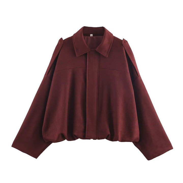 Damen cropped Jacke mit elegantem Kragen und praktischen Pattentaschen Drune