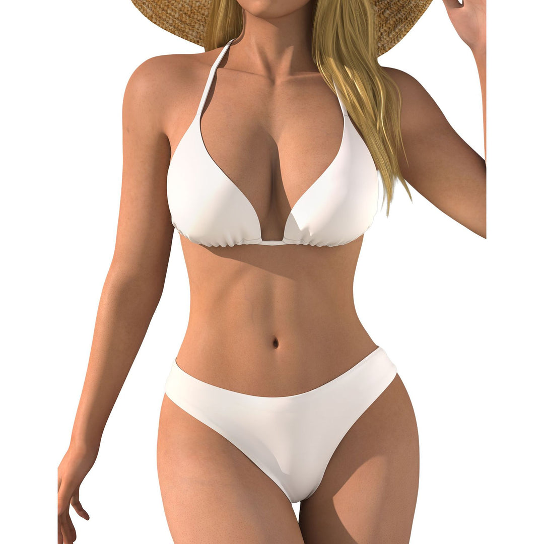 Damen Bikini-Set mit langärmligem Netzoberteil und bequemen Unterteilen Drune
