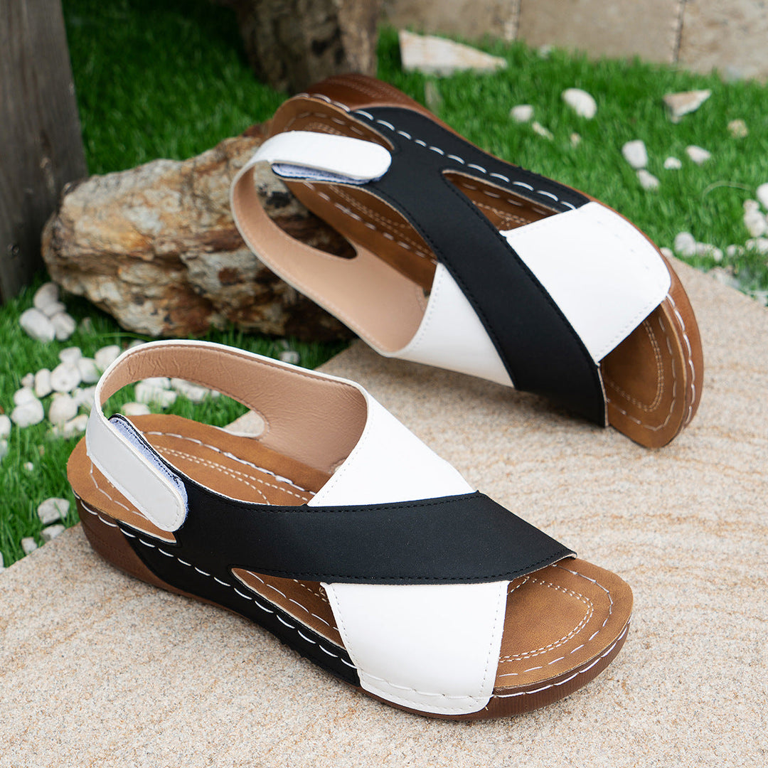 Damen Bequeme Sandalen mit geflochtenem Riemen und bequemem Fußbett Drune