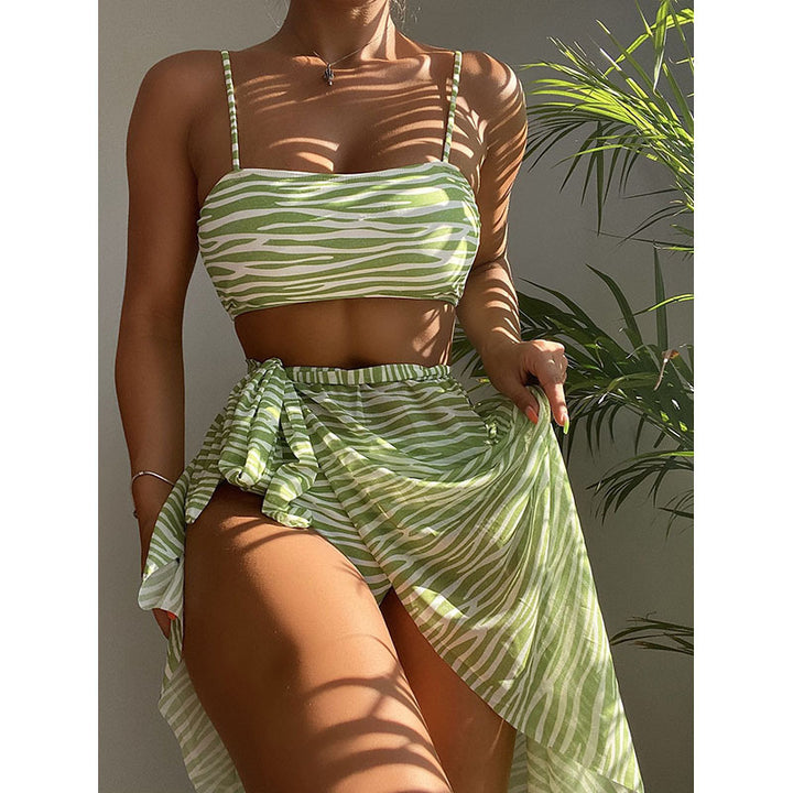 Damen Zweiteiliges Bikini-Set mit asymmetrischem Rock Drune