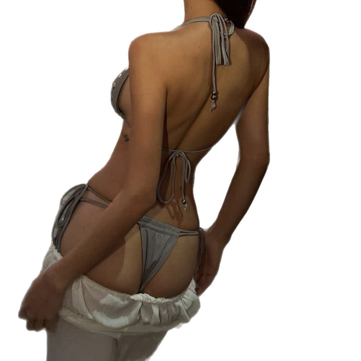 Damen Bikini-Set mit verstellbaren Trägern und funkelnden Elementen Drune