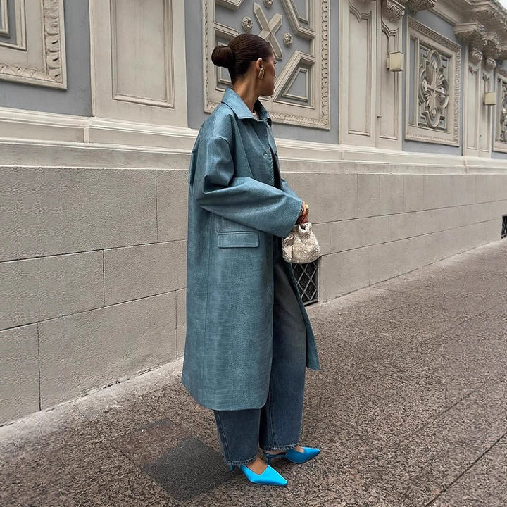 Damen oversized Denim-Trenchcoat Drune