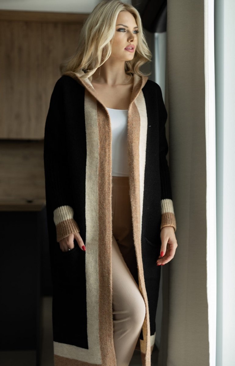 Drune | Strickjacke - Oversized Fit - Wolle - Lange Ärmel - Breiter Kragen - Taschen