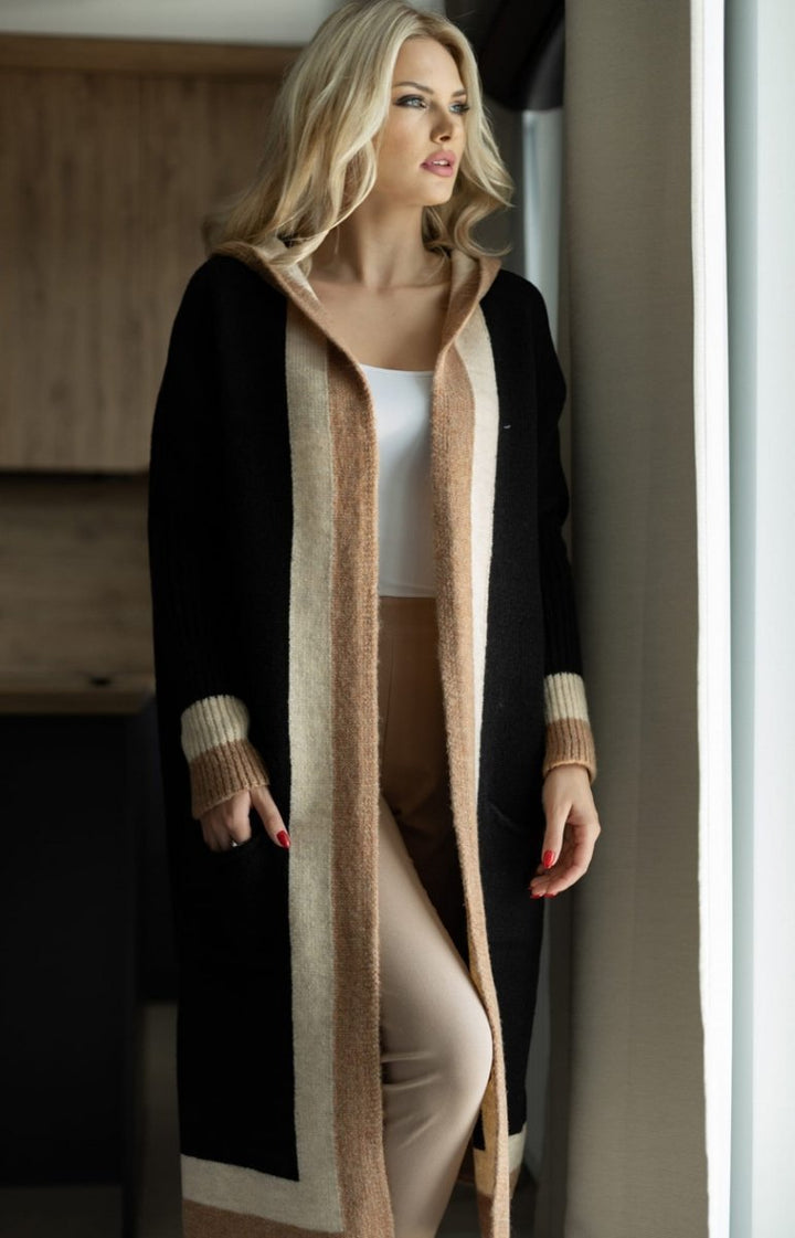 Drune | Strickjacke - Oversized Fit - Wolle - Lange Ärmel - Breiter Kragen - Taschen