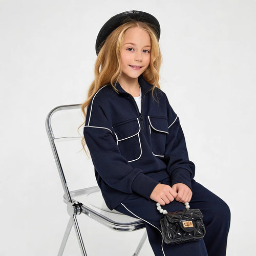 Damen modischer Pullover mit praktischen Taschen Drune