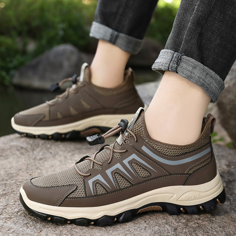Herren nan atmungsaktiver Trekking-Sneaker mit Schnellzug-Schnürung, sockenähnlichem Meshschaft und griffiger Profilsohle Drune