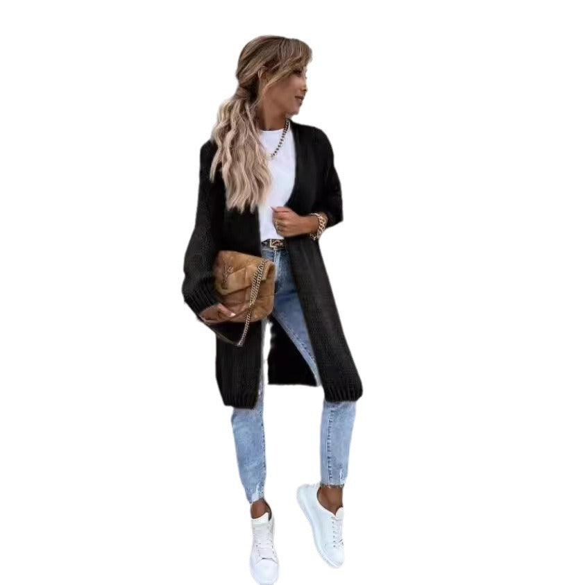 Damen Strickcardigan im Grobstrick-Stil mit offenem Design Drune