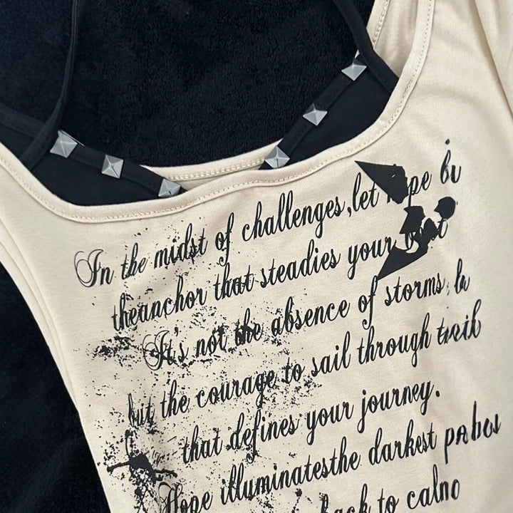 Damen musikalisches Graphic-Tanktop mit einzigartigem Schnitt Drune