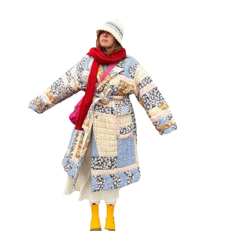 Damen Häkelmantel im bunten Granny-Quadrat-Design Drune