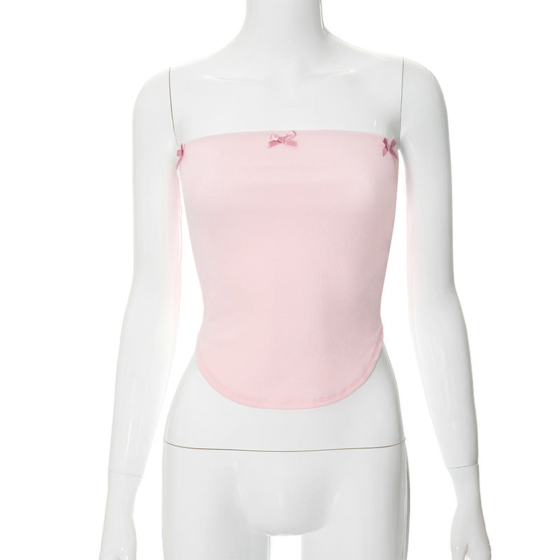 Damen Bandeau-Top mit verspielten Schleifendetails Drune