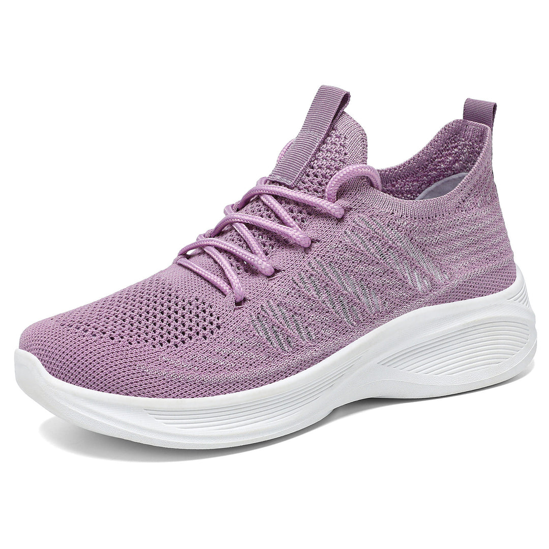 Damen nan ergonomischer Strick-Comfort-Sneaker mit gezielter Belüftung, elastischem Schlupfschaft und stoßabsorbierender Keilsohle Drune