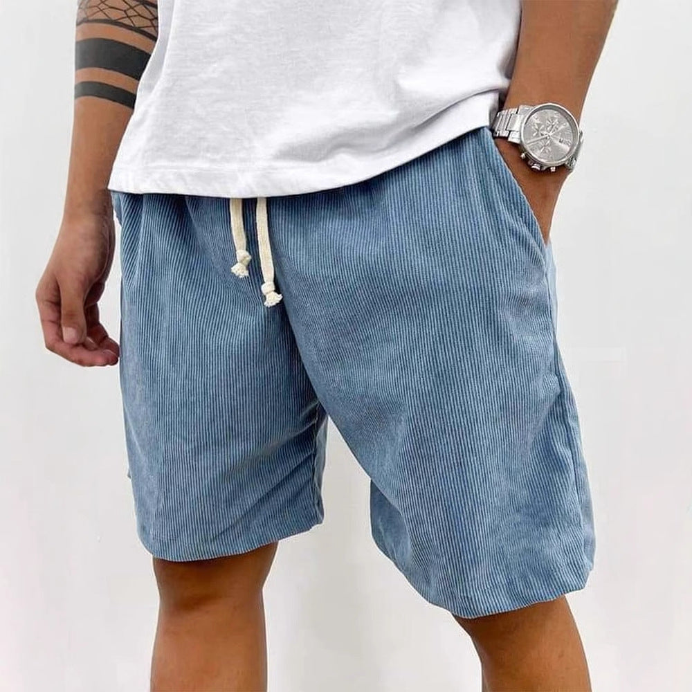Drune | Herren Casual Kordelzug Cord Shorts