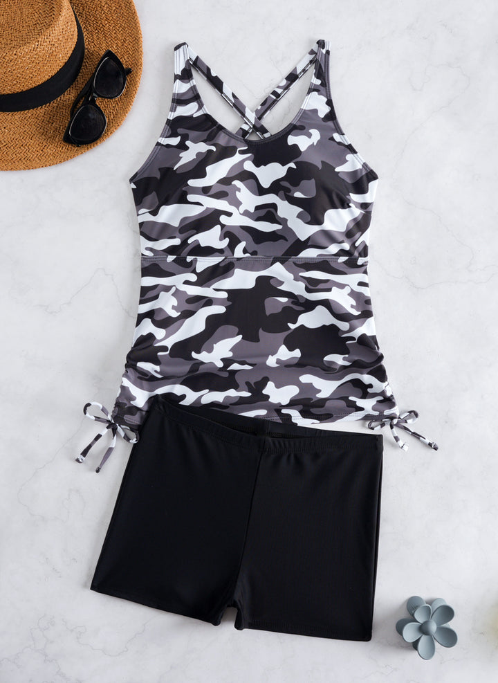 Damen Tankini-Set mit modischem Blumendesign und bequemen Shorts Drune
