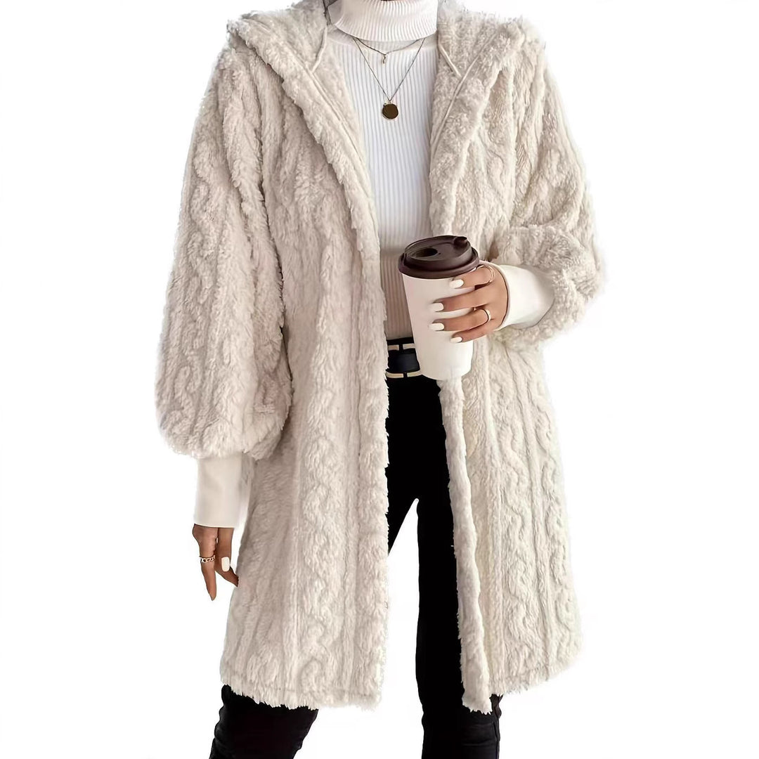 Damen Kuscheljacke mit elegantem Schnitt und weichem Plüschmaterial Drune