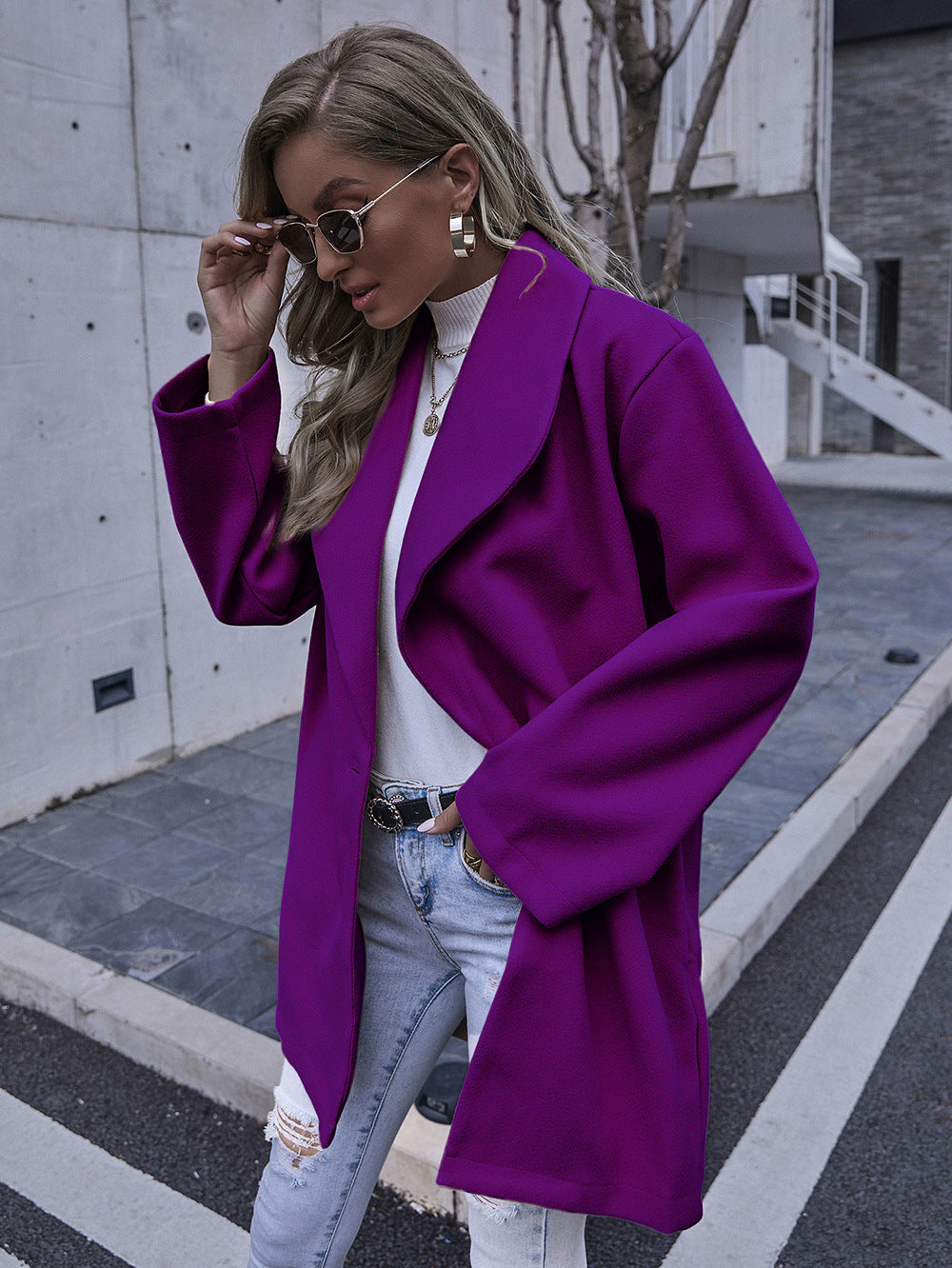 Damen Elegante Oversized Jacke Drune