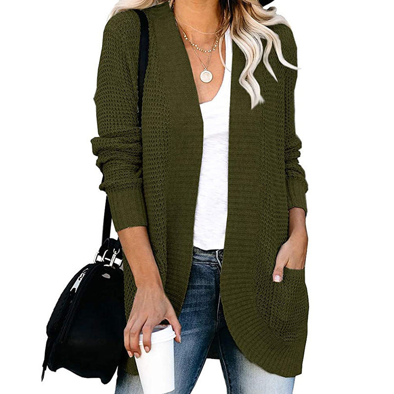 Damen Strickjacke mit offenem Schnitt und seitlichen Taschen Drune