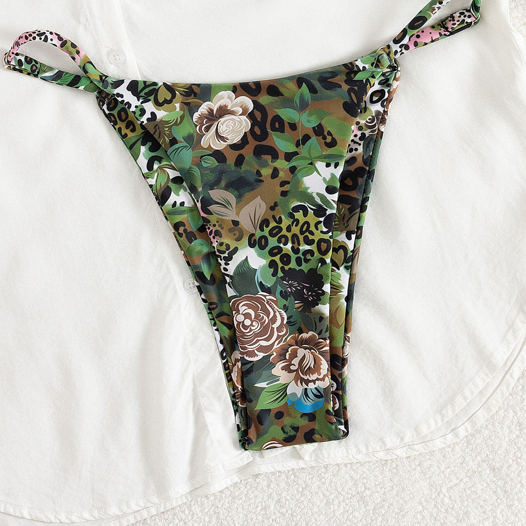 Damen Triangel-Bikini mit floralem Camouflage-Design Drune