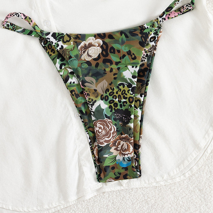 Damen Triangel-Bikini mit floralem Camouflage-Design Drune
