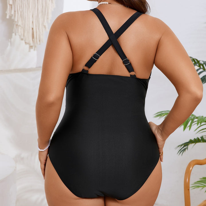Damen Einteiliger Badeanzug mit floralem Dekolleté Drune