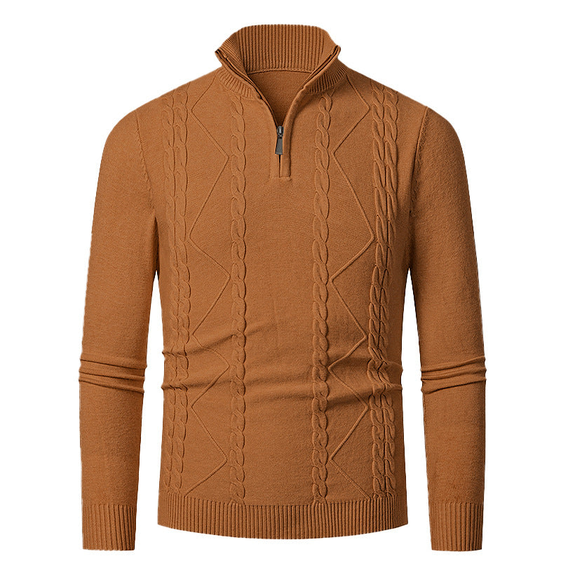 Herren Strickpullover mit Halb-Zip und strukturiertem Muster Drune