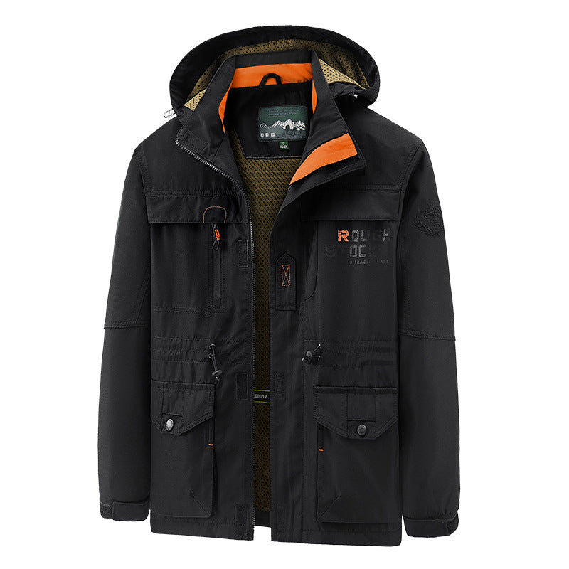 Herren nan wasserfeste und winddichte Outdoorparka mit abnehmbarer Kapuze Drune