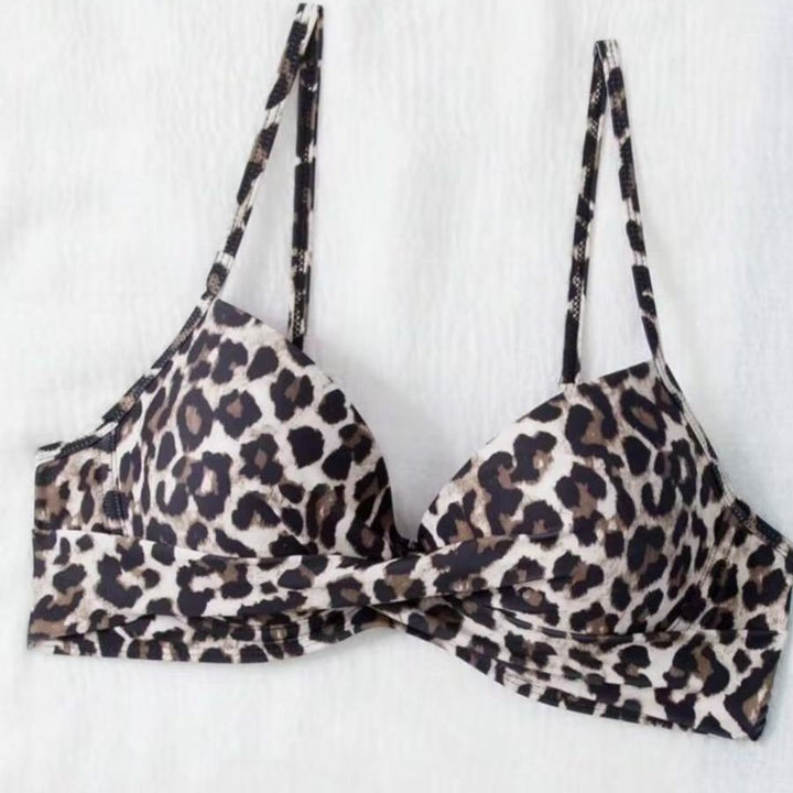 Damen Hoch tailliertes Bikini-Set mit gepolstertem Oberteil und animalischem Muster Drune