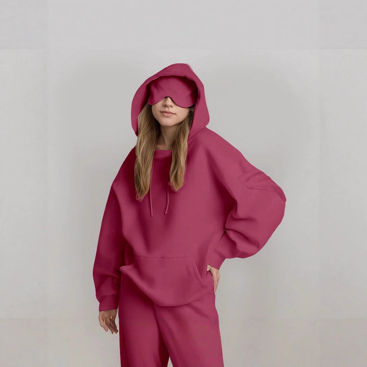 Damen Kapuzenpullover mit integriertem Schlafmasken-Design Drune