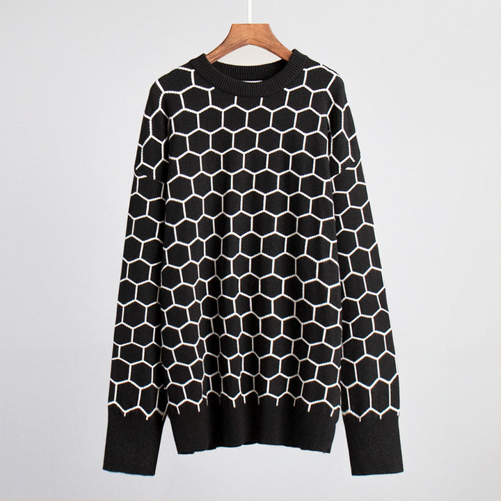 Damen Pullover mit exklusivem Wabenmuster und komfortablem Schnitt Drune