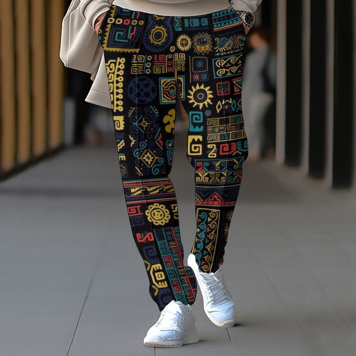 Damen Trendige Jogginghose mit bunten Mustern Drune