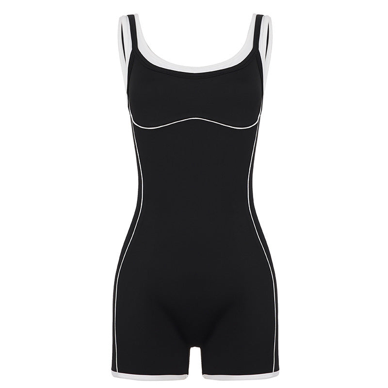 Damen Sportlicher Jumpsuit mit verstellbaren Trägern und atmungsaktiver Funktion Drune