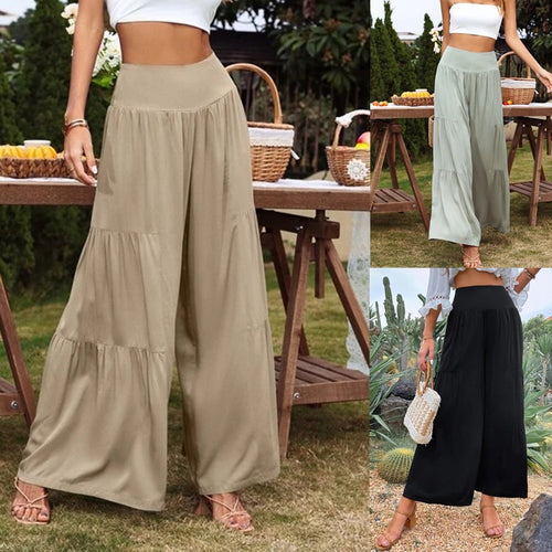 Damen Weite Sommerhose mit luftiger Schnittführung und elastischem Bund Drune