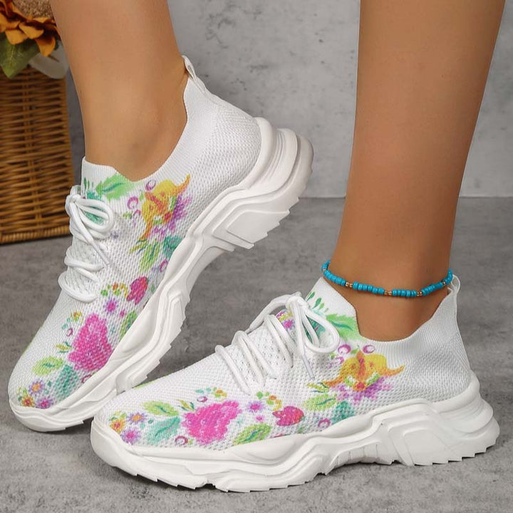 Drune | Breite Sneaker Mit Blumenmuster Für Damen