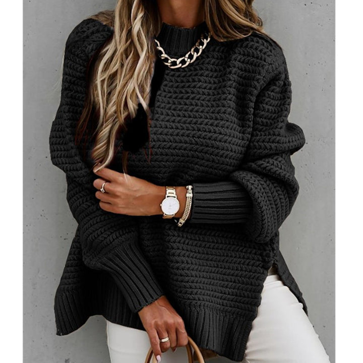 Damen Grobstrickpullover mit strukturiertem Muster und weitem Schnitt Drune