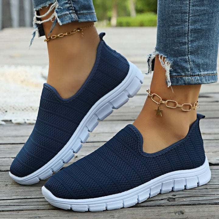 Damen Slip-On Sneakers mit atmungsaktiver Oberflächenstruktur und rutschfester Sohle Drune