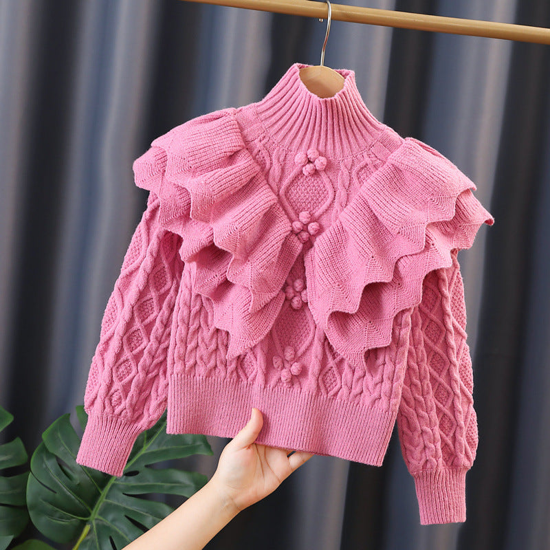 Damen Strickpullover mit voluminösen Rüschendetails Drune