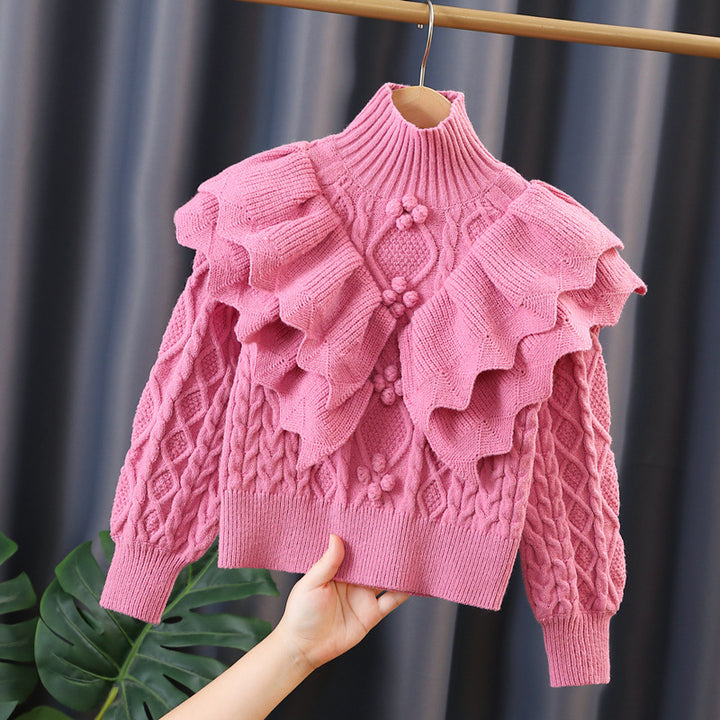 Damen Strickpullover mit voluminösen Rüschendetails Drune