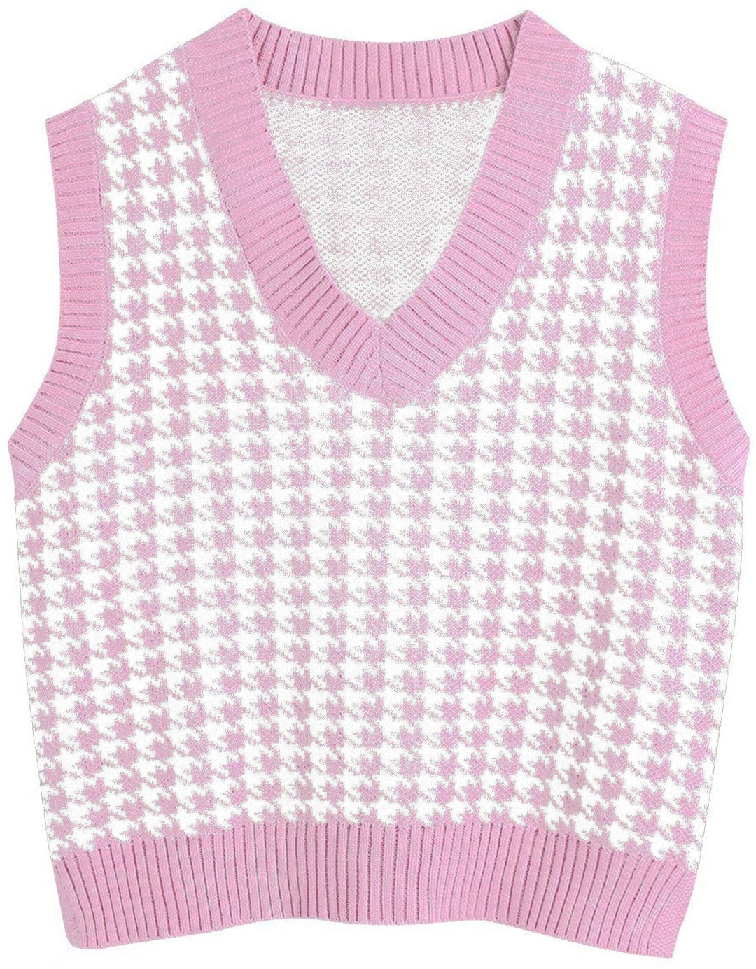 Damen Strickweste mit modernem Hahnentritt-Muster Drune