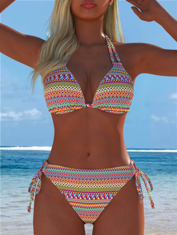 Damen Bikini-Set mit verspieltem Schnitt und trendigem Mustermix Drune