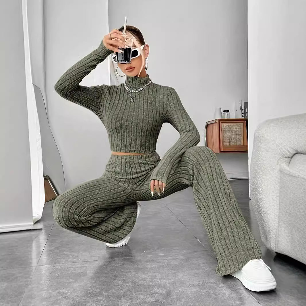 Damen Stricksatz mit hochgeschlossenem Design und lässigem Schnitt Drune