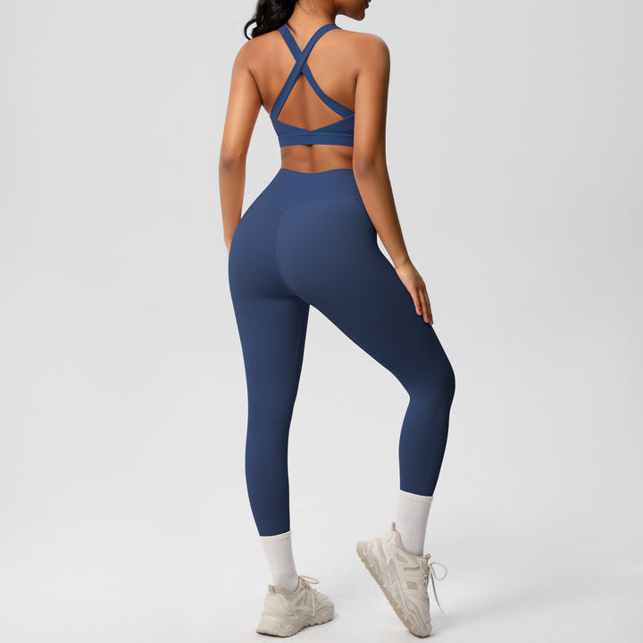 Damen Sport-BH und hochleistungs Leggings Set mit atmungsaktivem Design Drune