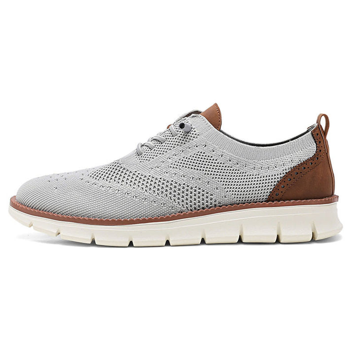 Herren nan gestrickter Business-Casual Schnürer mit Wingtip-Zierlochung und flexibler EVA-Sohle Drune
