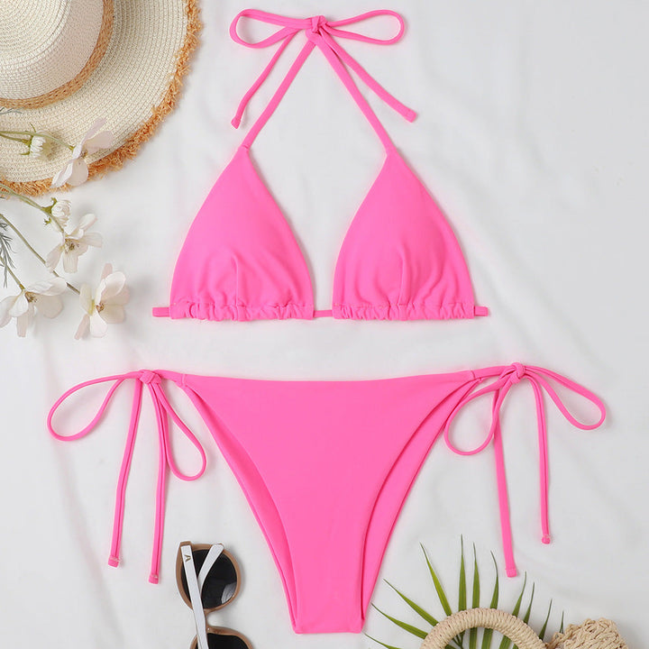 Damen Triangel-Bikini mit verstellbaren Bind Druneändern und raffinierten Details Drune