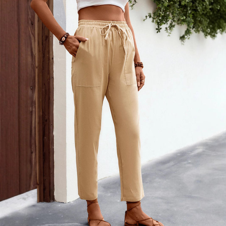 Damen luftige Freizeithose mit praktischen Seitentaschen und elastischem Bund Drune