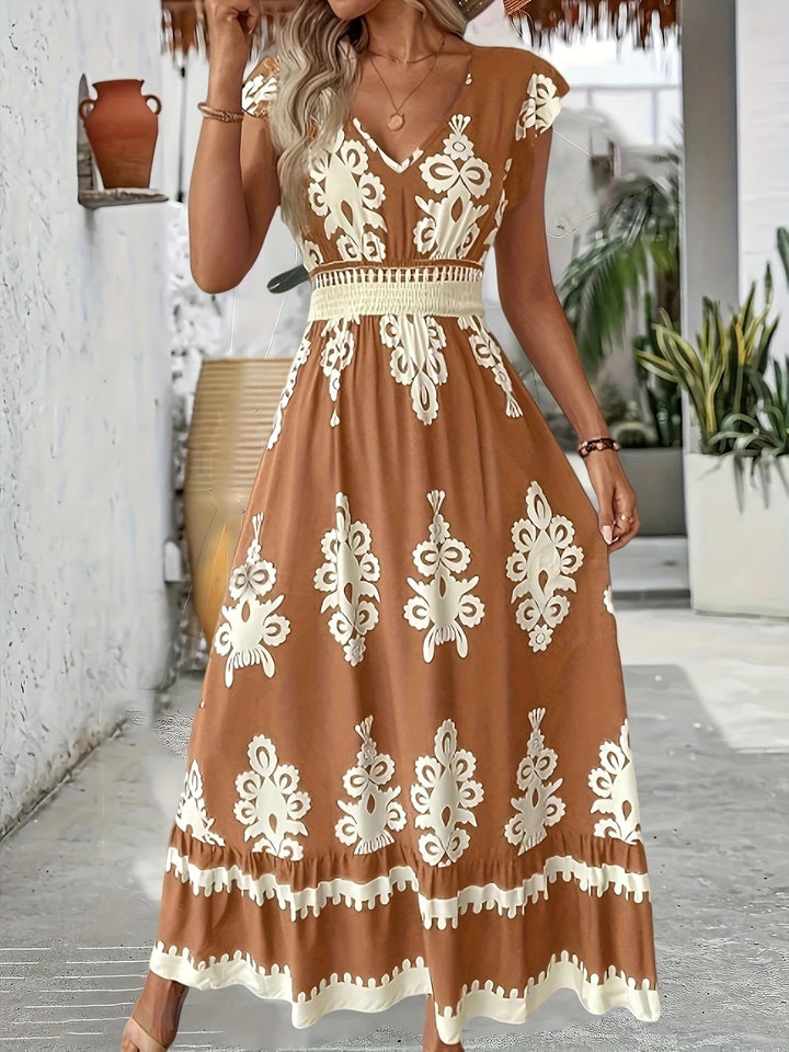 Damen Maxikleid mit elegantem floralen Muster Drune