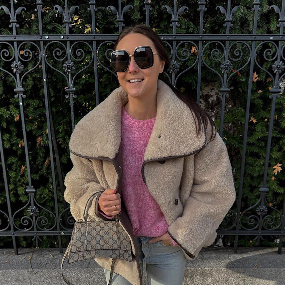 Damen oversized Teddyjacke Drune