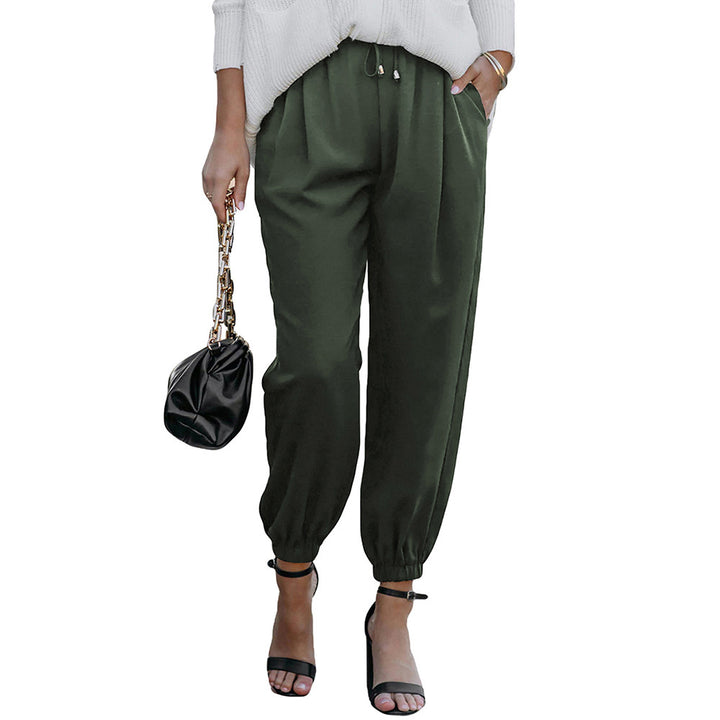 Damen lässige Freizeithose mit elastischem Bund und praktischen Taschen Drune