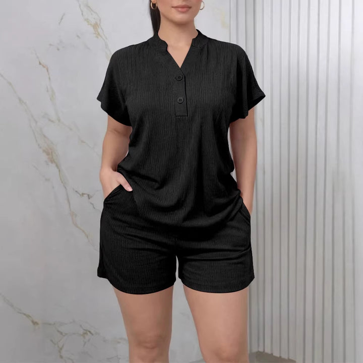 Damen Freizeit-Jumpsuit mit Knopfleiste und seitlichen Taschen Drune