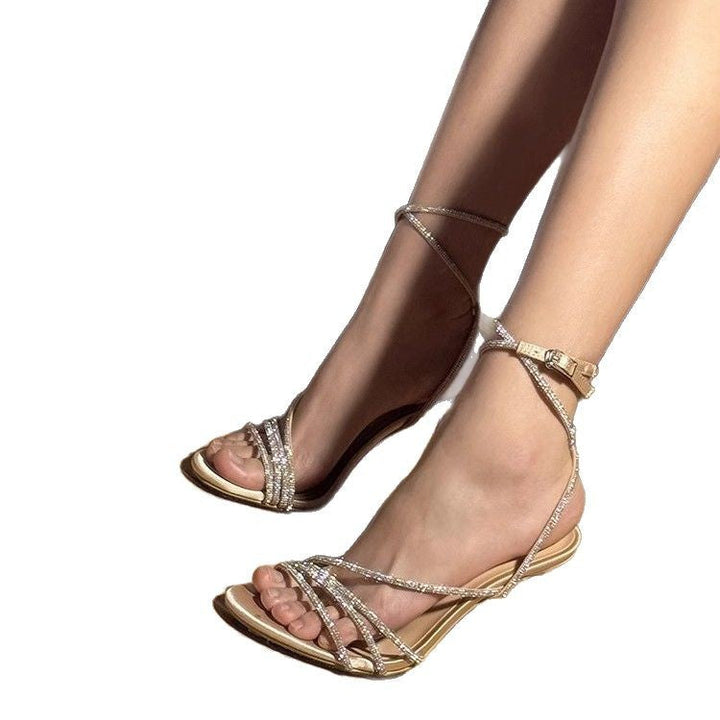 Damen Glitzernde High Heel Sandalen mit elegantem Riemendesign Drune
