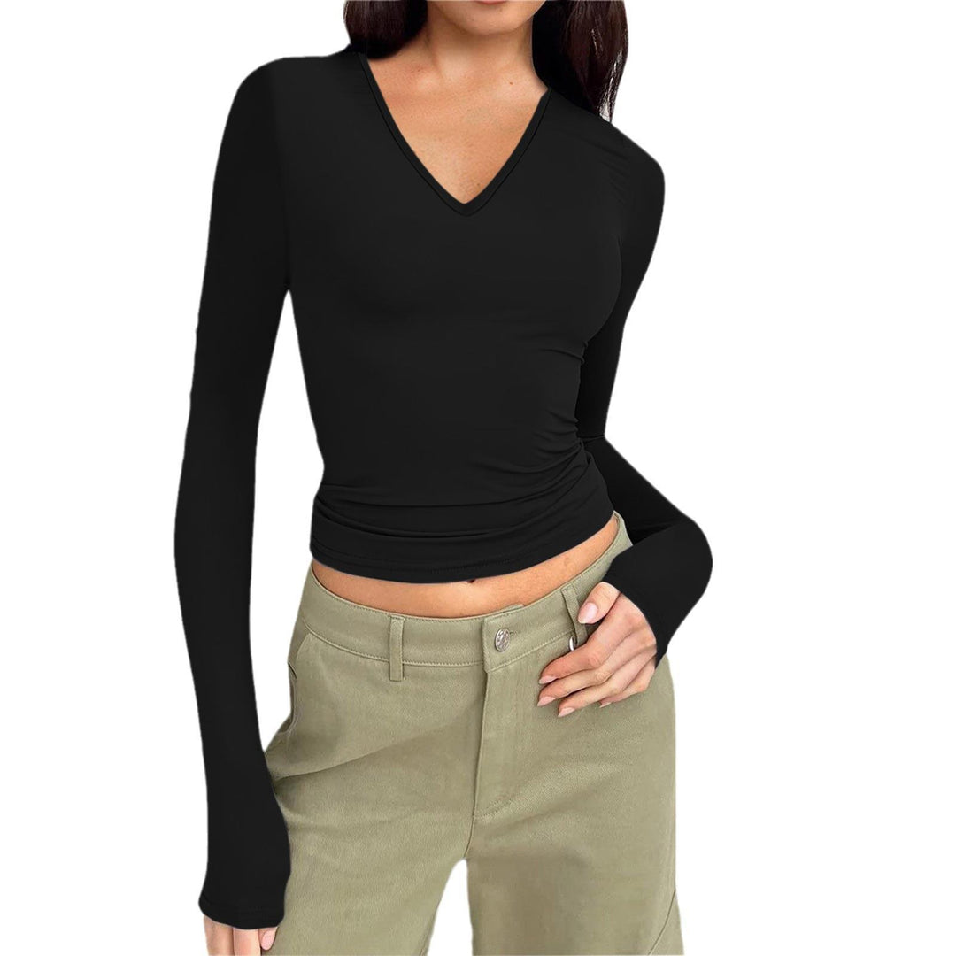 Damen Langarmshirt mit V-Ausschnitt Drune