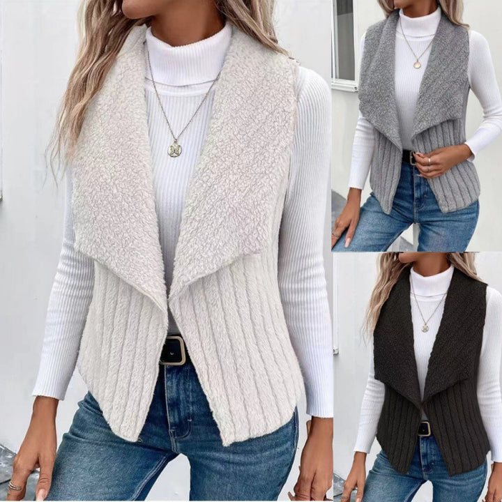Damen Kuschelige Weste mit asymmetrischem Schnitt und hohem Kragen Drune